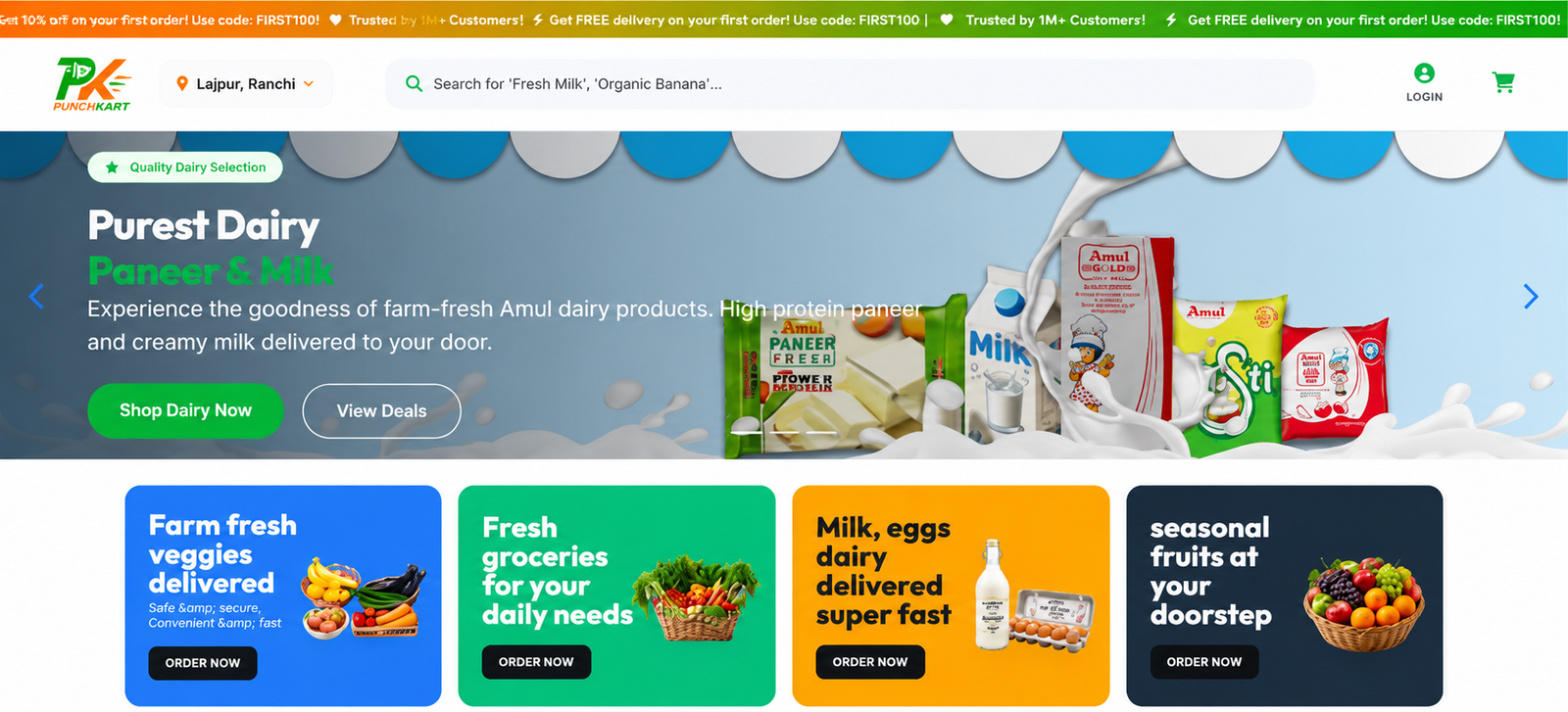 PunchKart – Online Grocery & Daily Essentials E-Commerce Platform